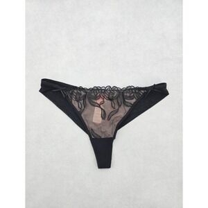Hunkemoller Black Lace Panty Lace Dainty Whimsy Sexy Goth Fairy Bridal Large